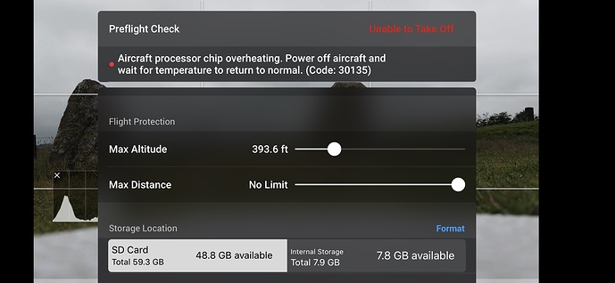 dji mavic air processor chip overheated